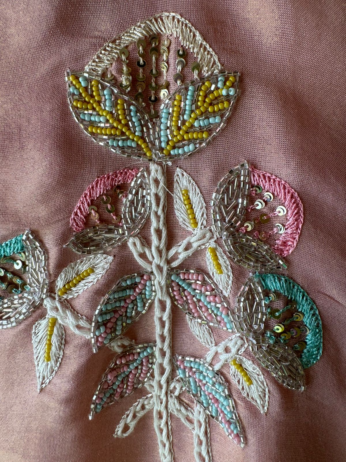 Unstitched full size shirt with very pretty Neckwork with lacework