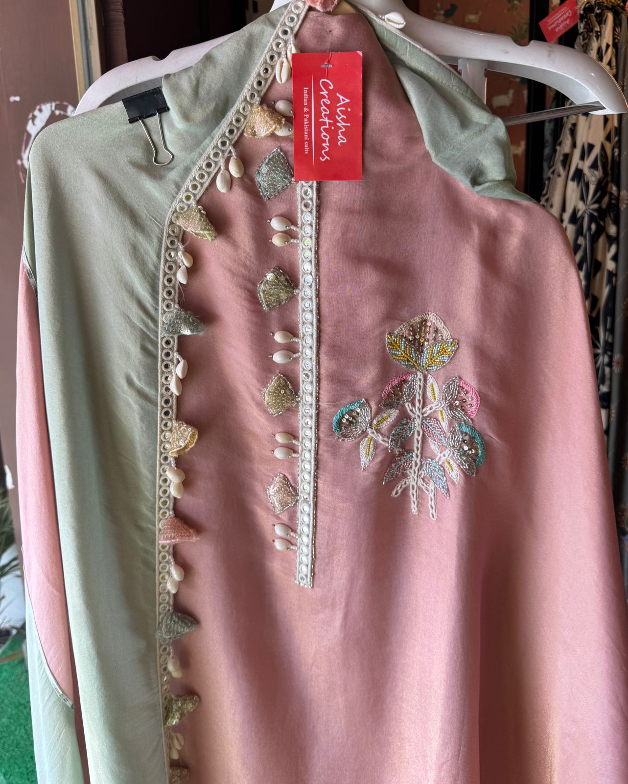 Unstitched full size shirt with very pretty Neckwork with lacework