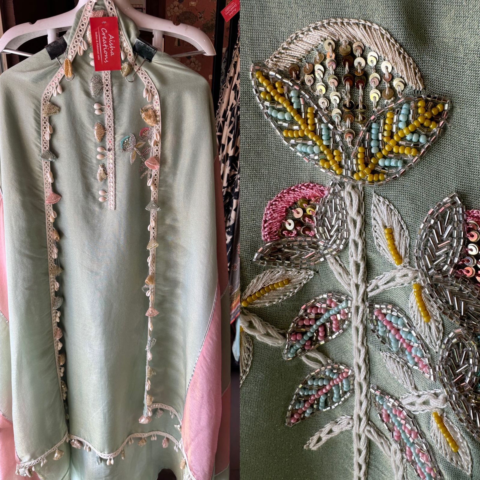 Unstitched full size shirt with very pretty Neckwork with lacework