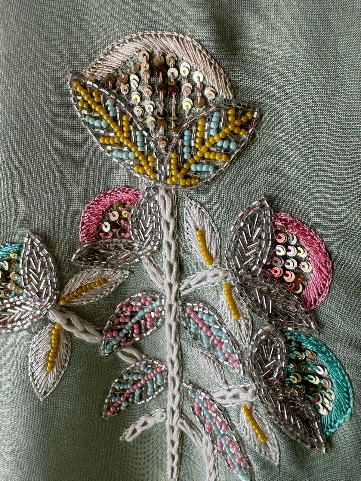 Unstitched full size shirt with very pretty Neckwork with lacework