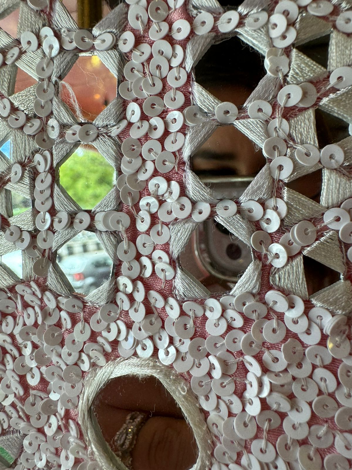 Soft cotton chanderi Anarkali suit with Beautiful sequence embellished neckline with original mirror highlighting