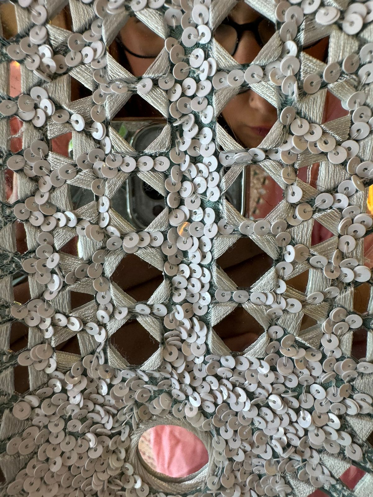 Soft cotton chanderi Anarkali suit with Beautiful sequence embellished neckline with original mirror highlighting