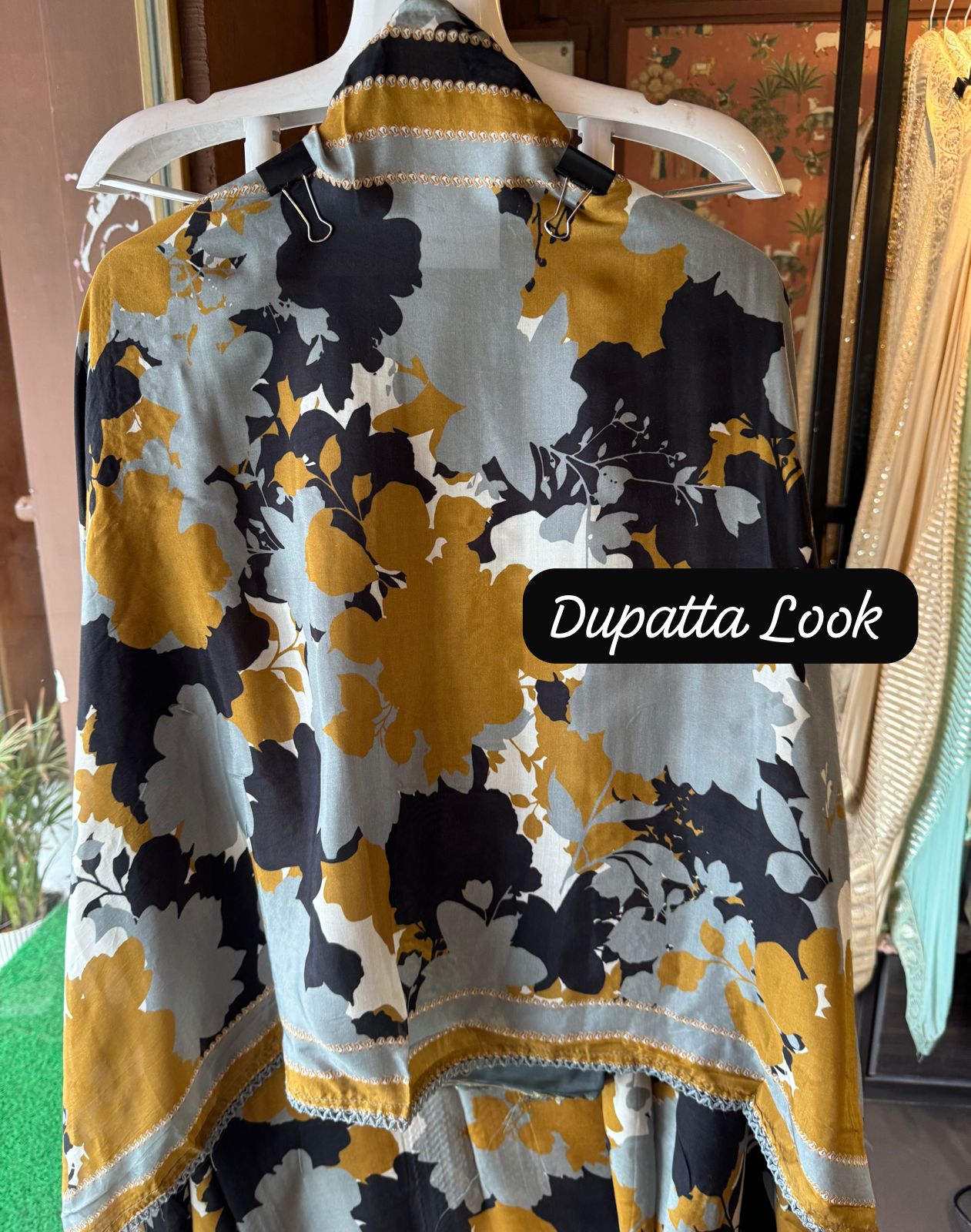 Pure Muslin Digital printed Shirt , Very smart and classy Concept with Cotton crochia neckline