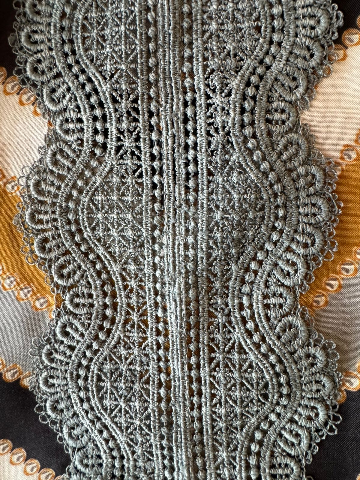 Pure Muslin Digital printed Shirt , Very smart and classy Concept with Cotton crochia neckline