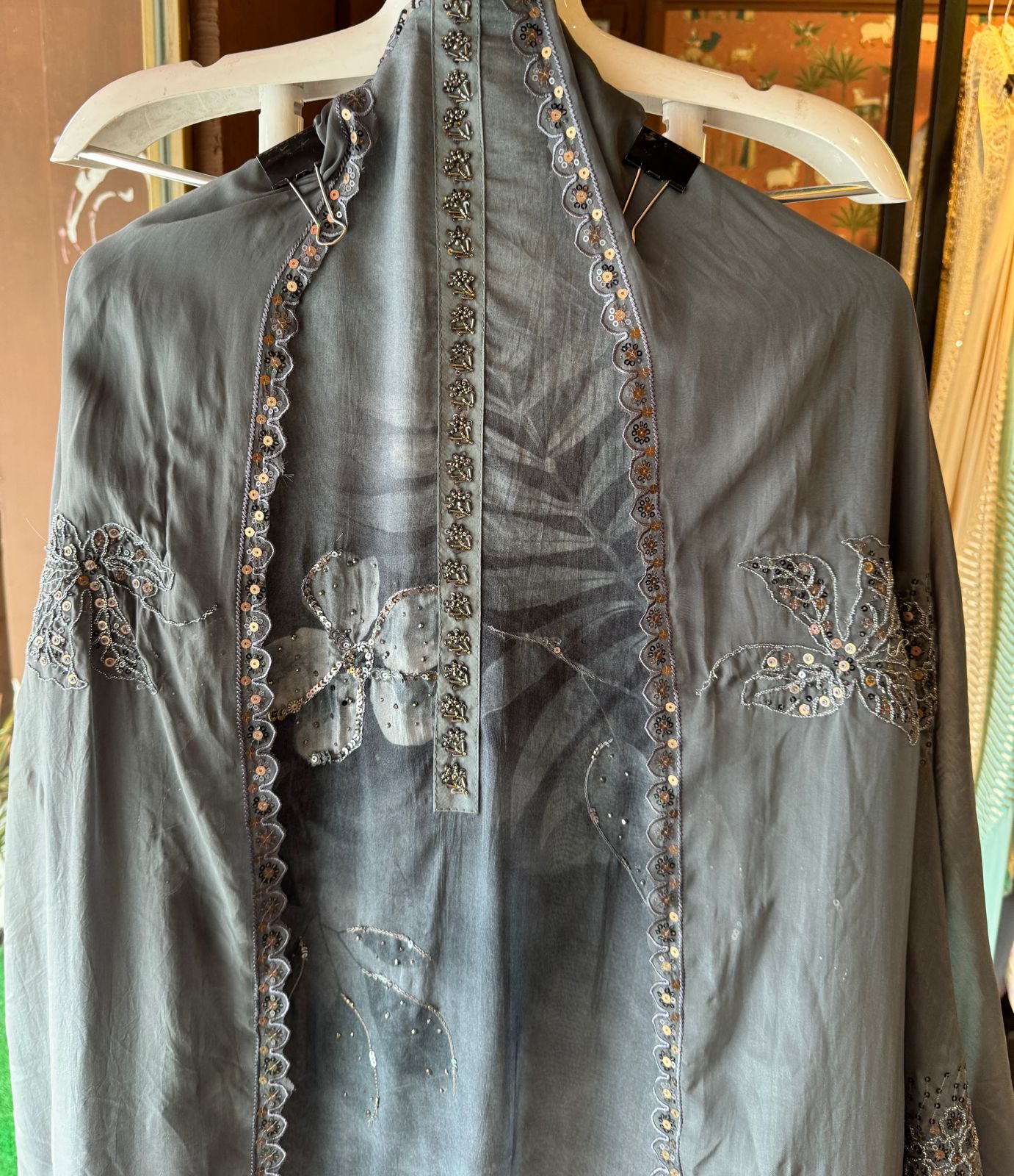 New concept on soft organza with Very high quality digital printing and Handwork highlighting done