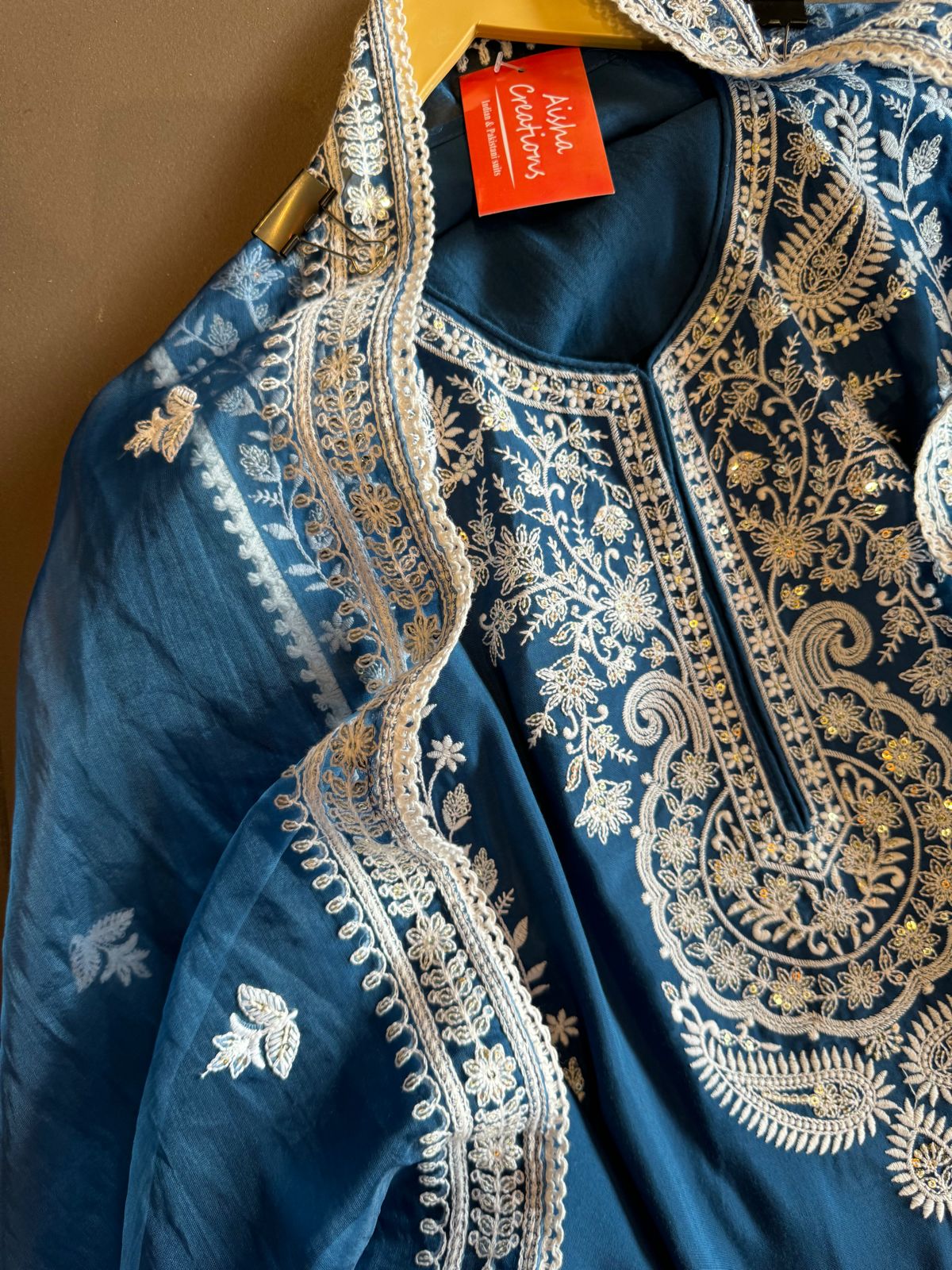 Soft muslin Shirt Semi stitched with Thread embroidered concept