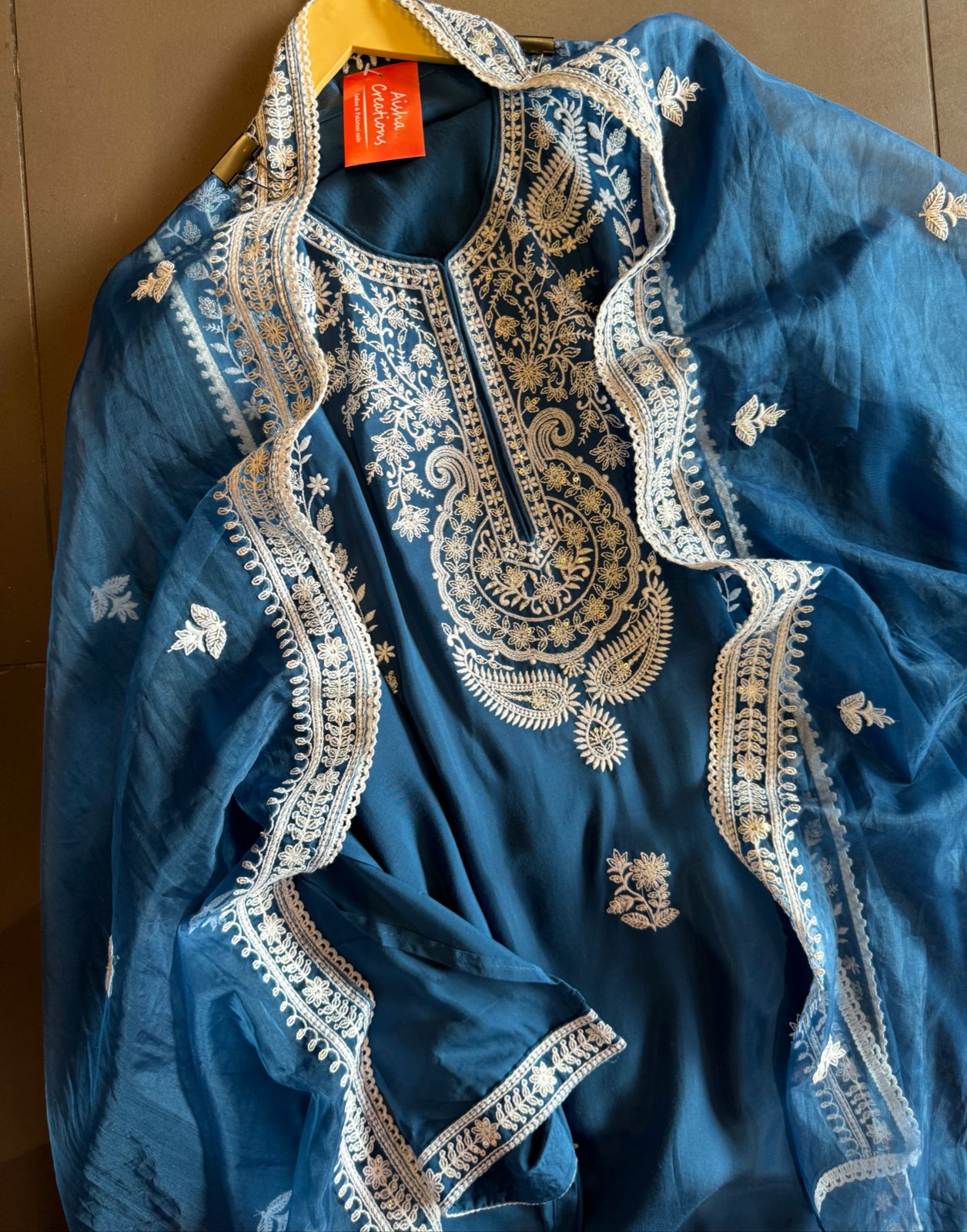 Soft muslin Shirt Semi stitched with Thread embroidered concept