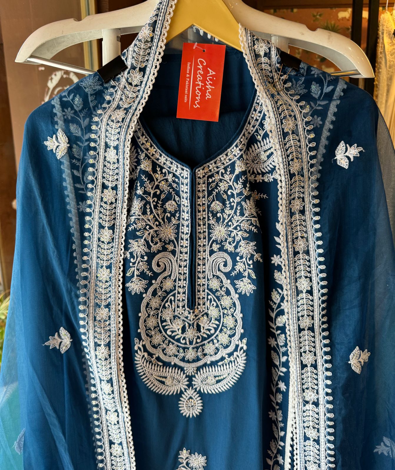 Soft muslin Shirt Semi stitched with Thread embroidered concept