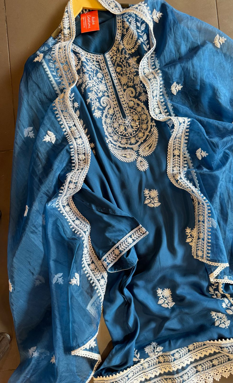 Soft muslin Shirt Semi stitched with Thread embroidered concept