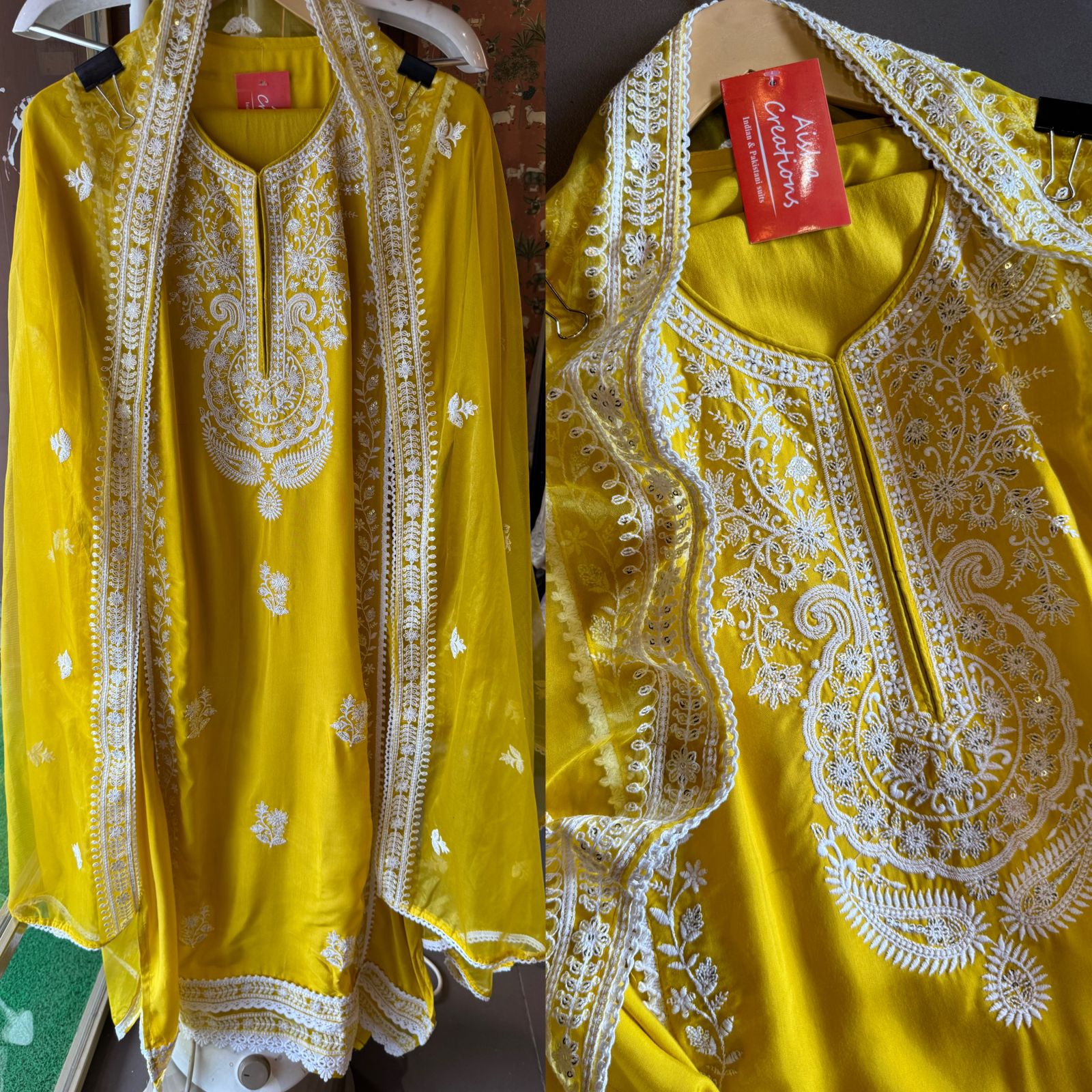 Soft muslin Shirt Semi stitched with Thread embroidered concept