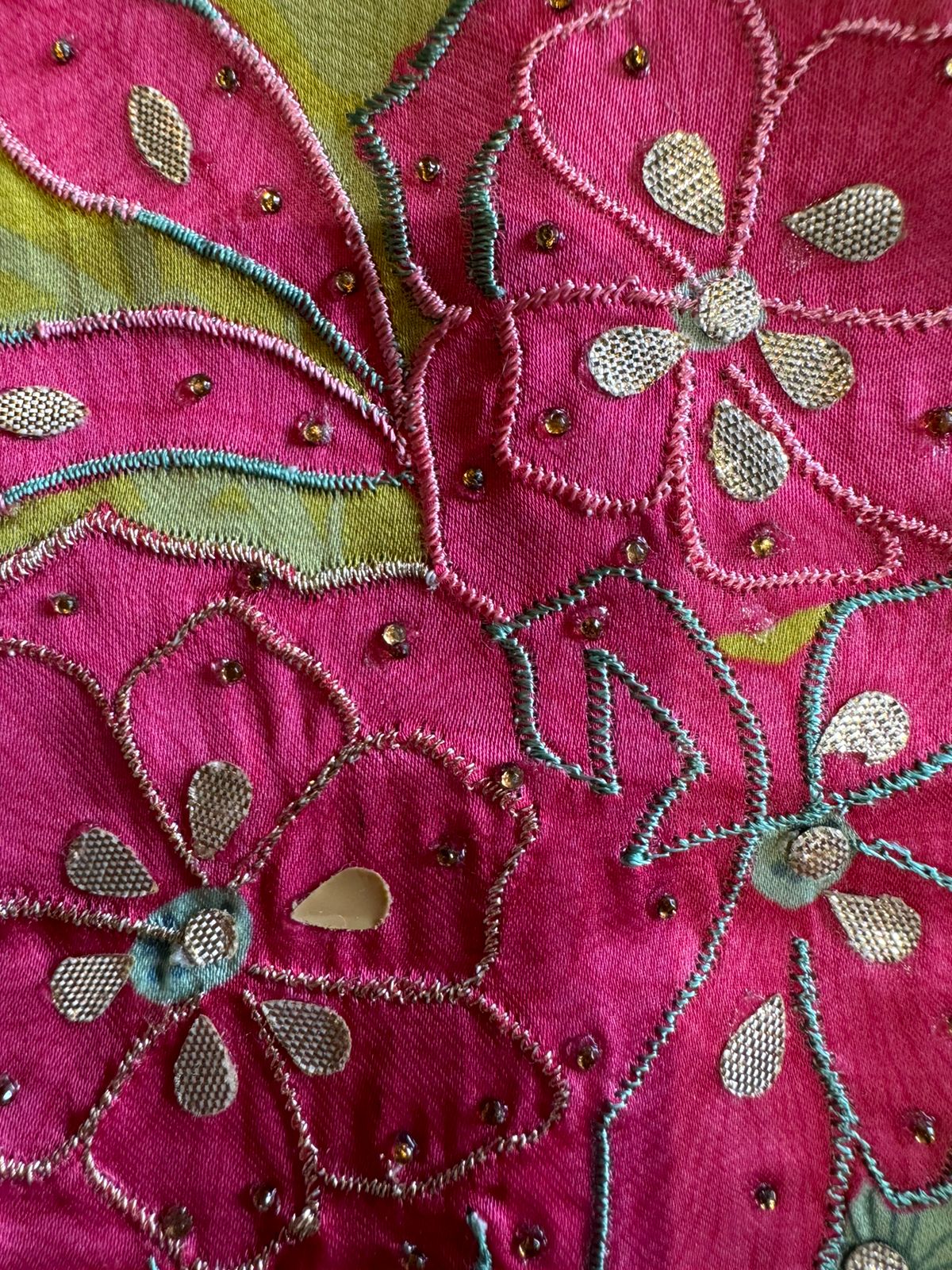 Soft satin Silk Unstitched full size shirt  with neck Patti design