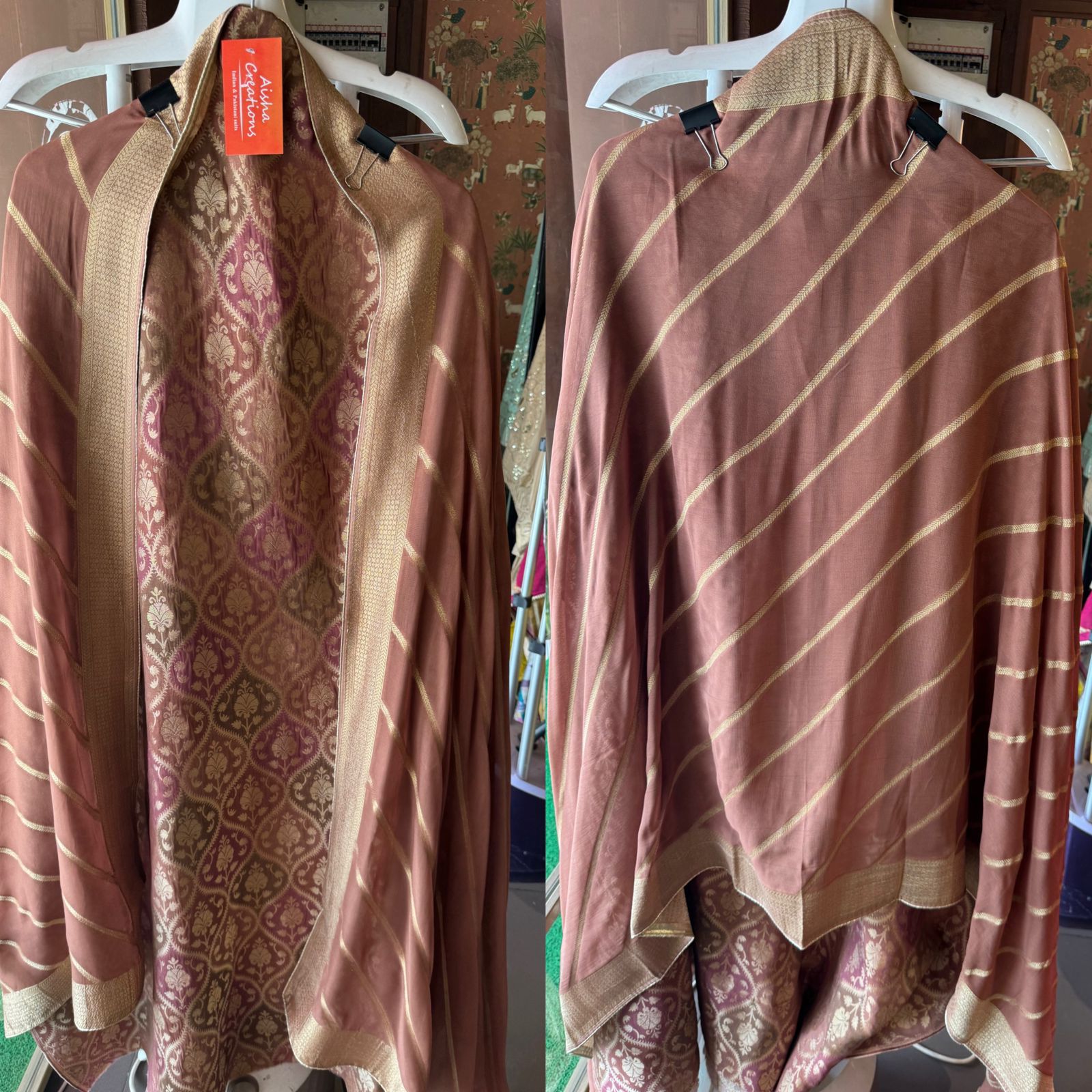 Pure banarsi Georgette shirt Unstitched and Full size shirt