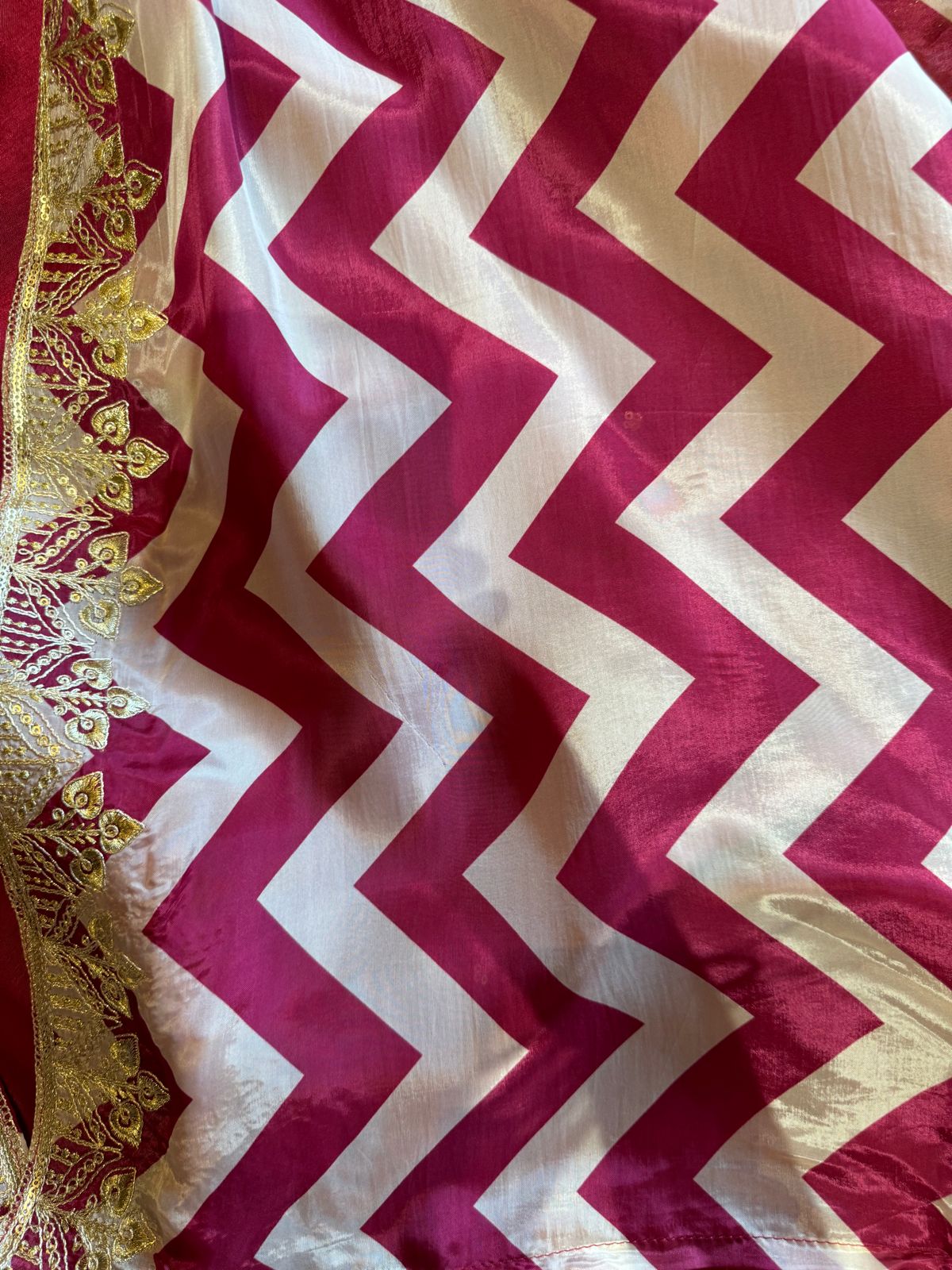 Soft Shimmer tissue Unstitched full size shirt with beautiful Rajwada style neckline