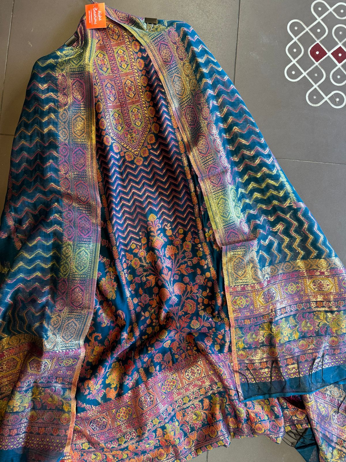 Pure jamdaani cotton Silk Suit pieces with beautiful Thread weavings all over the shirt front and back