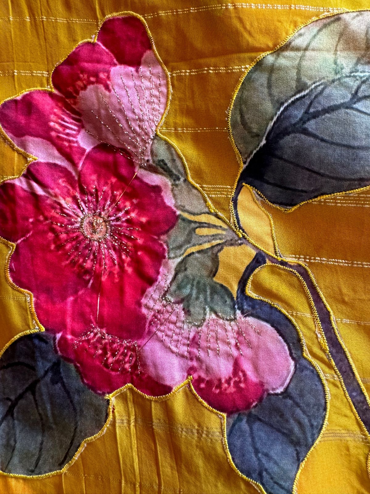 Pure silk unstitched shirt with beautiful designer embroidery on neckline and bootas all over the shirt