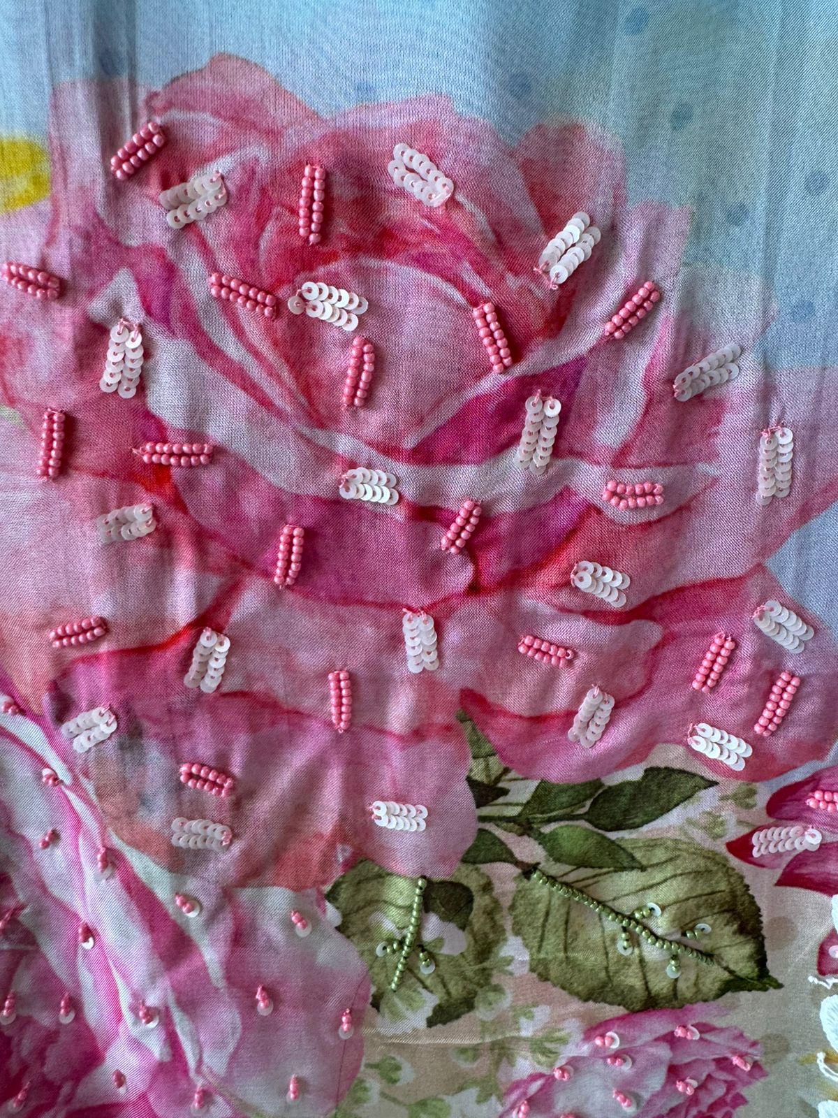 100% Pure soft organza shirt with very high quality digital