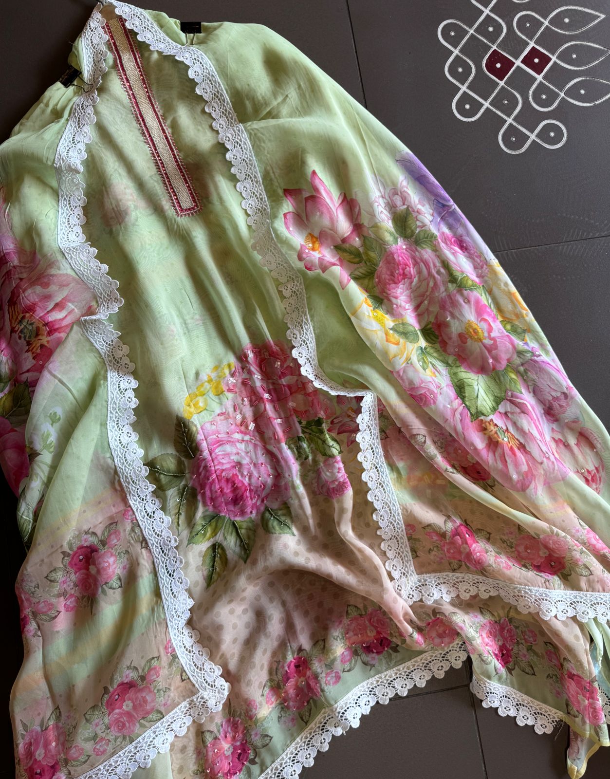 100% Pure soft organza shirt with very quality digital