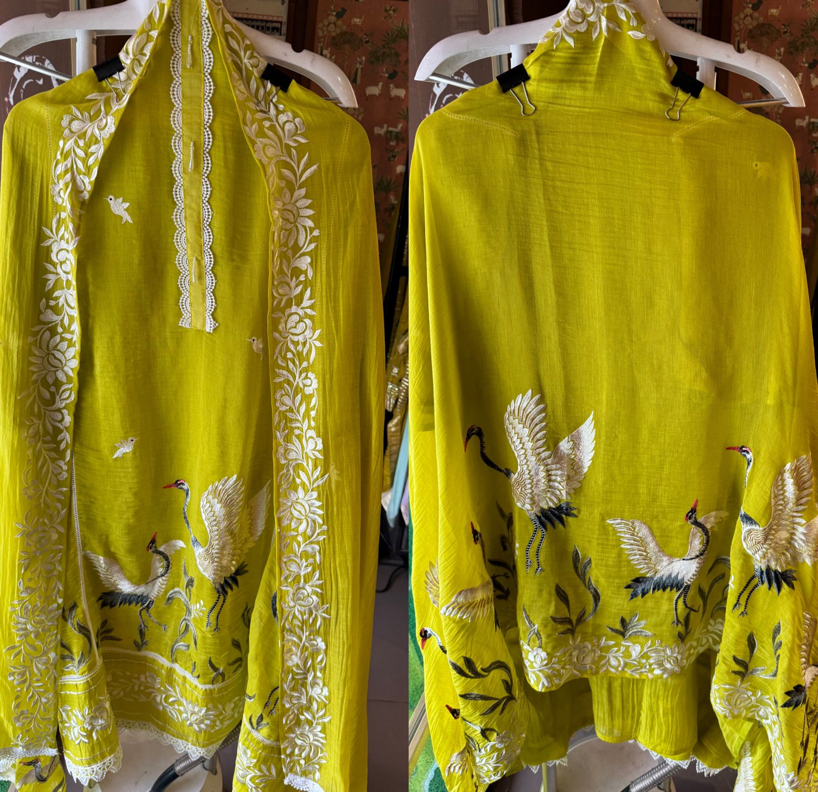 Pure Cotton linen Shirt Beautiful concept With Patti design with crochia lace