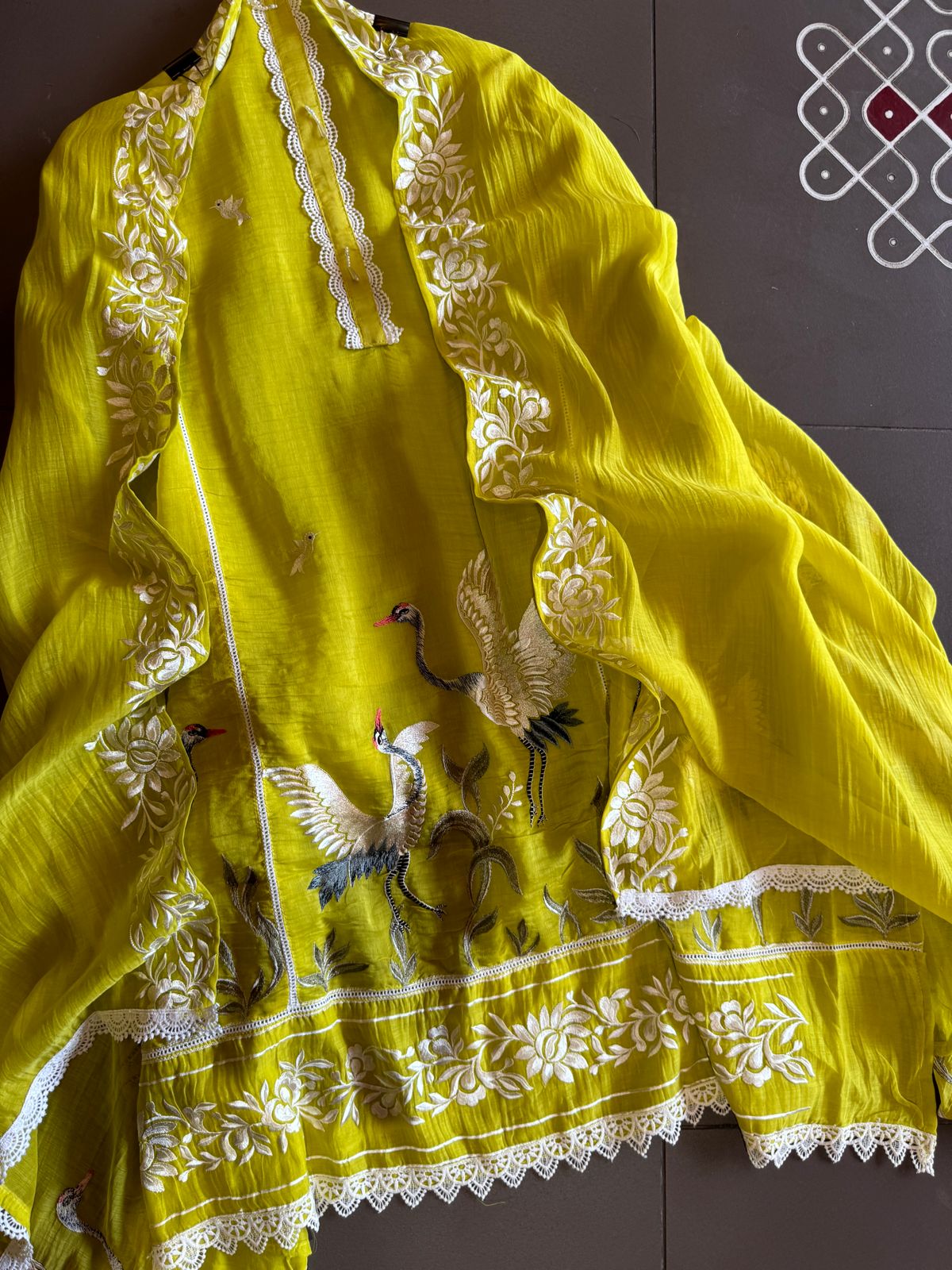 Pure Cotton linen Shirt Beautiful concept With Patti design with crochia lace