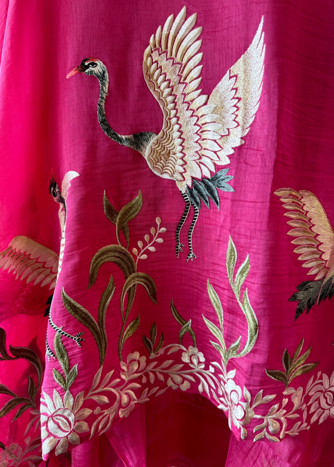 Pure Cotton linen Shirt Beautiful concept With Patti design with crochia lace