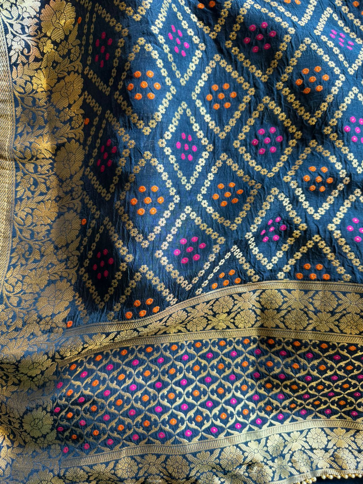 Pure Silk Shirt (Unstitched) with Dabka Handembroidery On the neckline