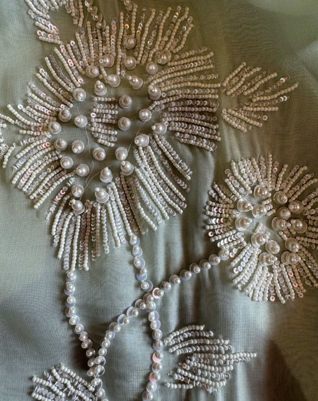 Shop our new exclusive range of Pakistani fabrics on soft organza with original pearl and Moti work