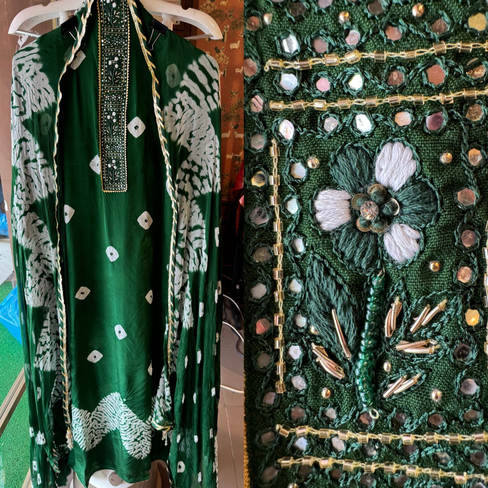 Pure Crepe Bandej printed Suit pieces (Unstitched full size)