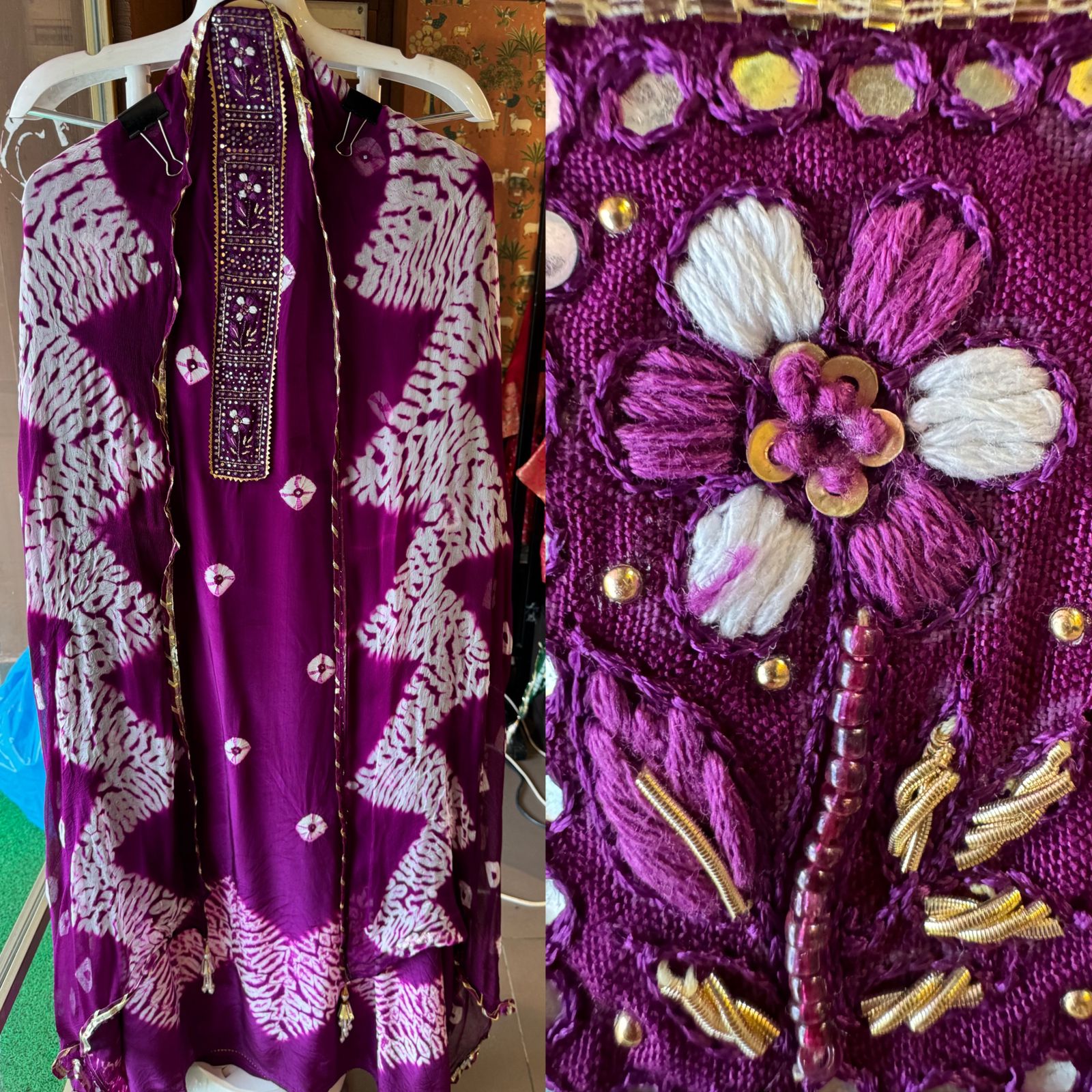 Pure Crepe Bandej printed Suit pieces (Unstitched full size)