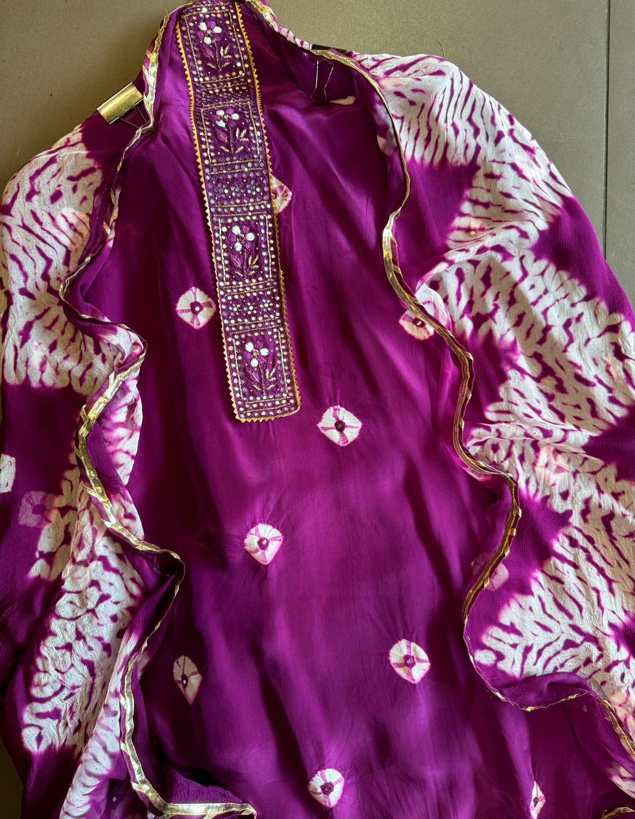 Pure Crepe Bandej printed Suit pieces (Unstitched full size)