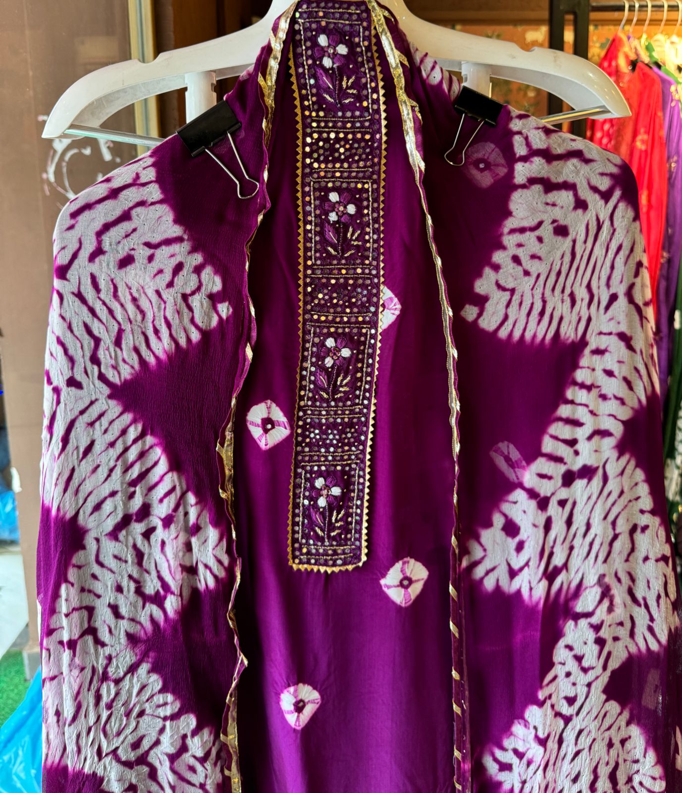 Pure Crepe Bandej printed Suit pieces (Unstitched full size)