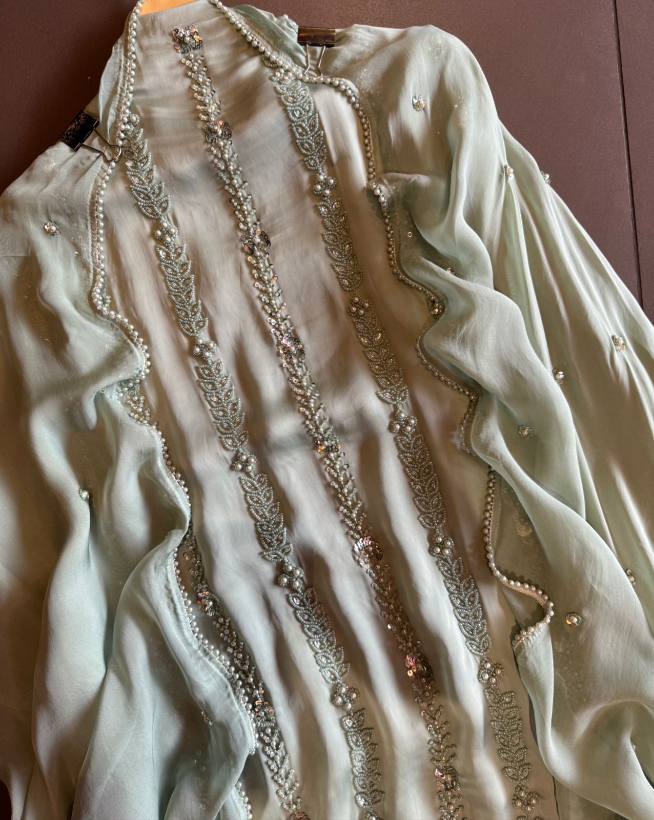 Shop our new exclusive range of Pakistani handembroidered fabrics (Unstitched) with Beautifil beadwork