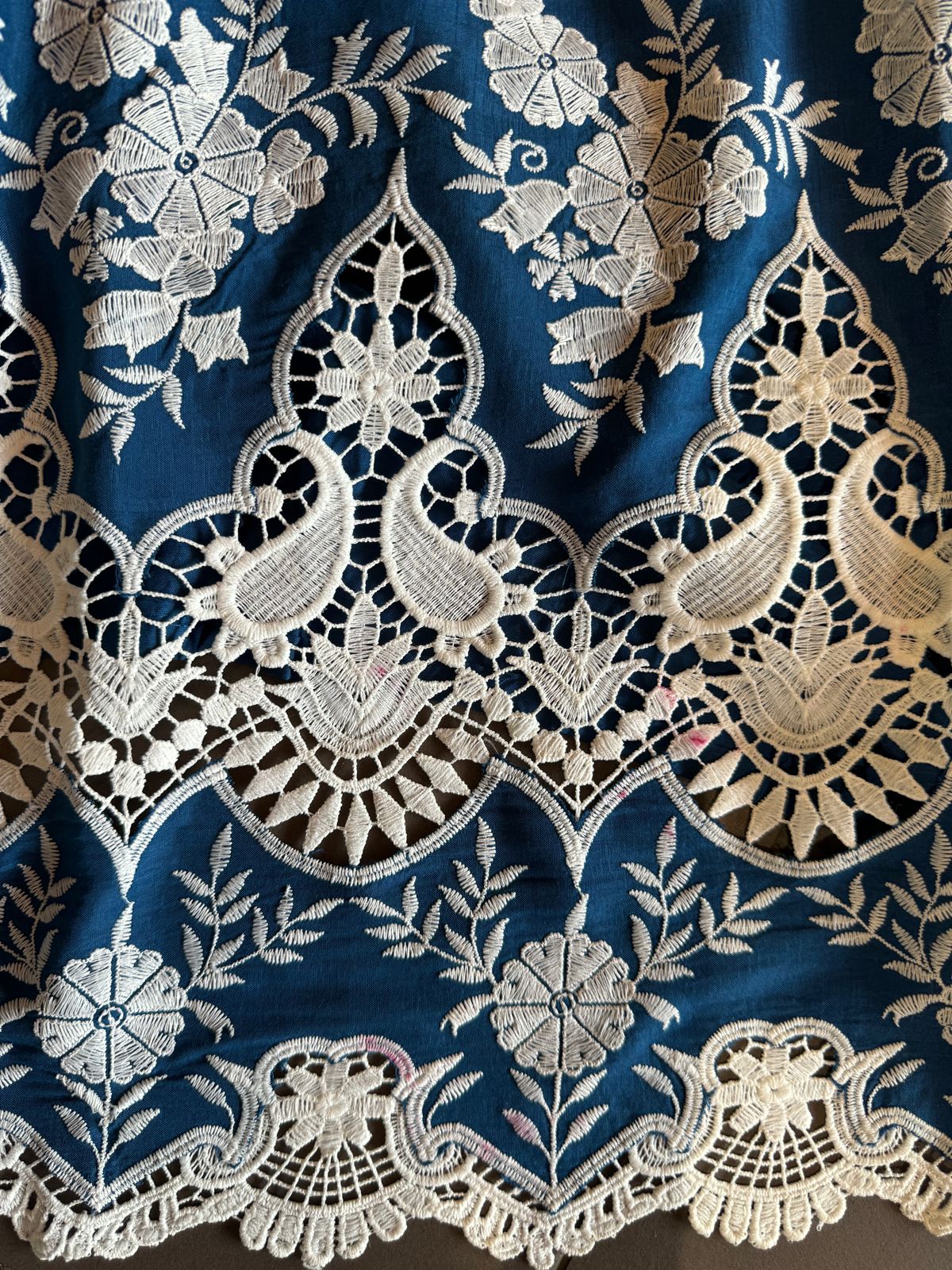 Pure cotton  Muslin Semi stitched Suit with beautiful Thread work done