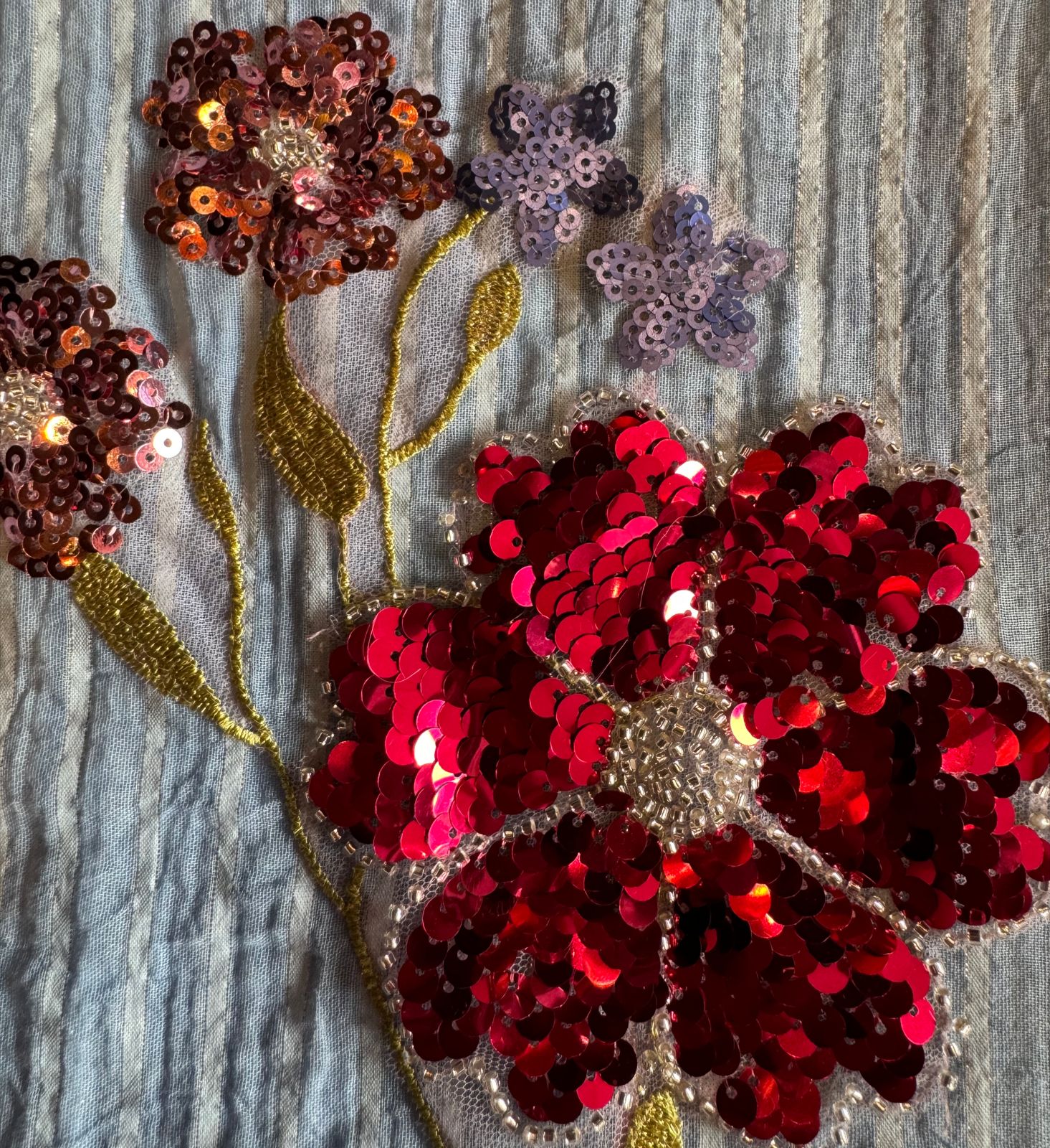 Organic cotton self base cotton shirt with rich crochet floral design ghera  Unstitched full size shirt