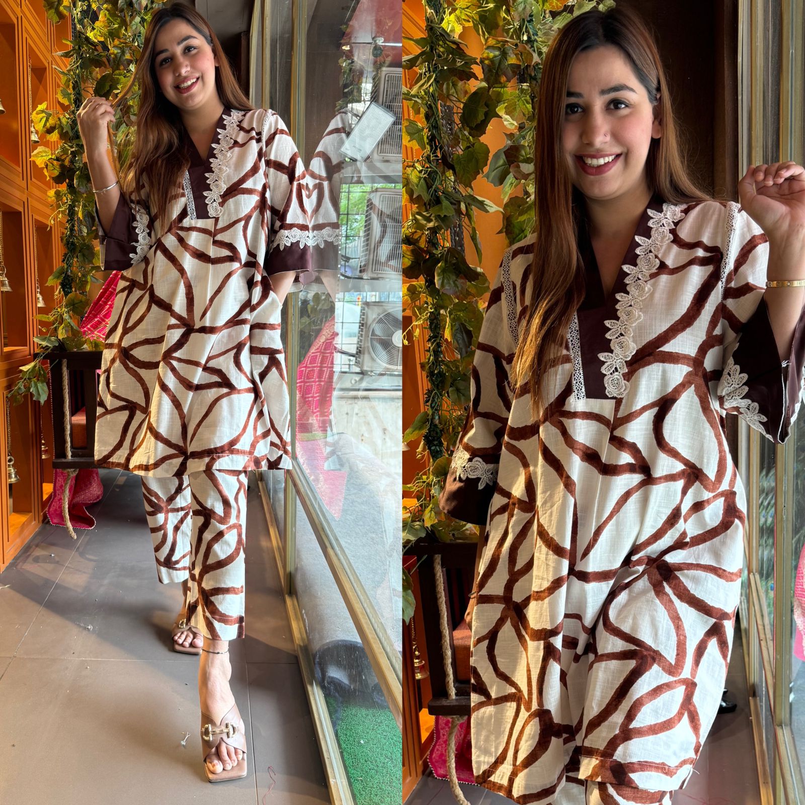 Pure Linen Kurta With pants set (Stitched)