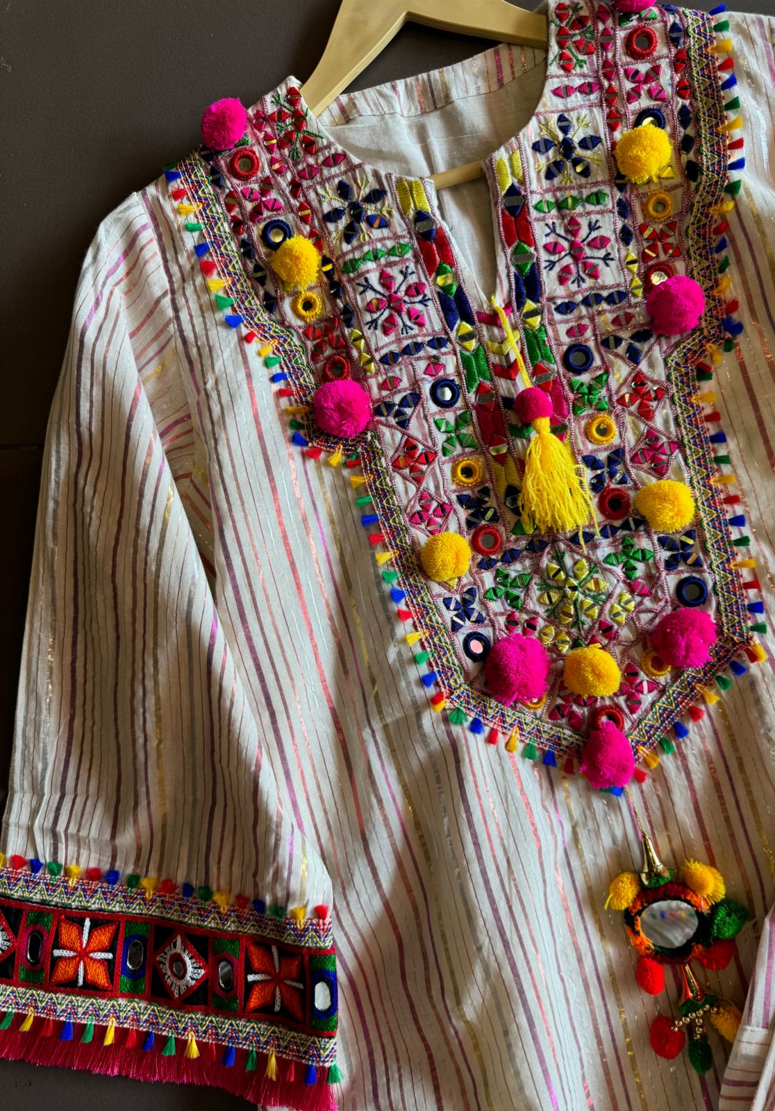 Cotton Lurex Kurta with Beautiful Jodhpuri multi coloured