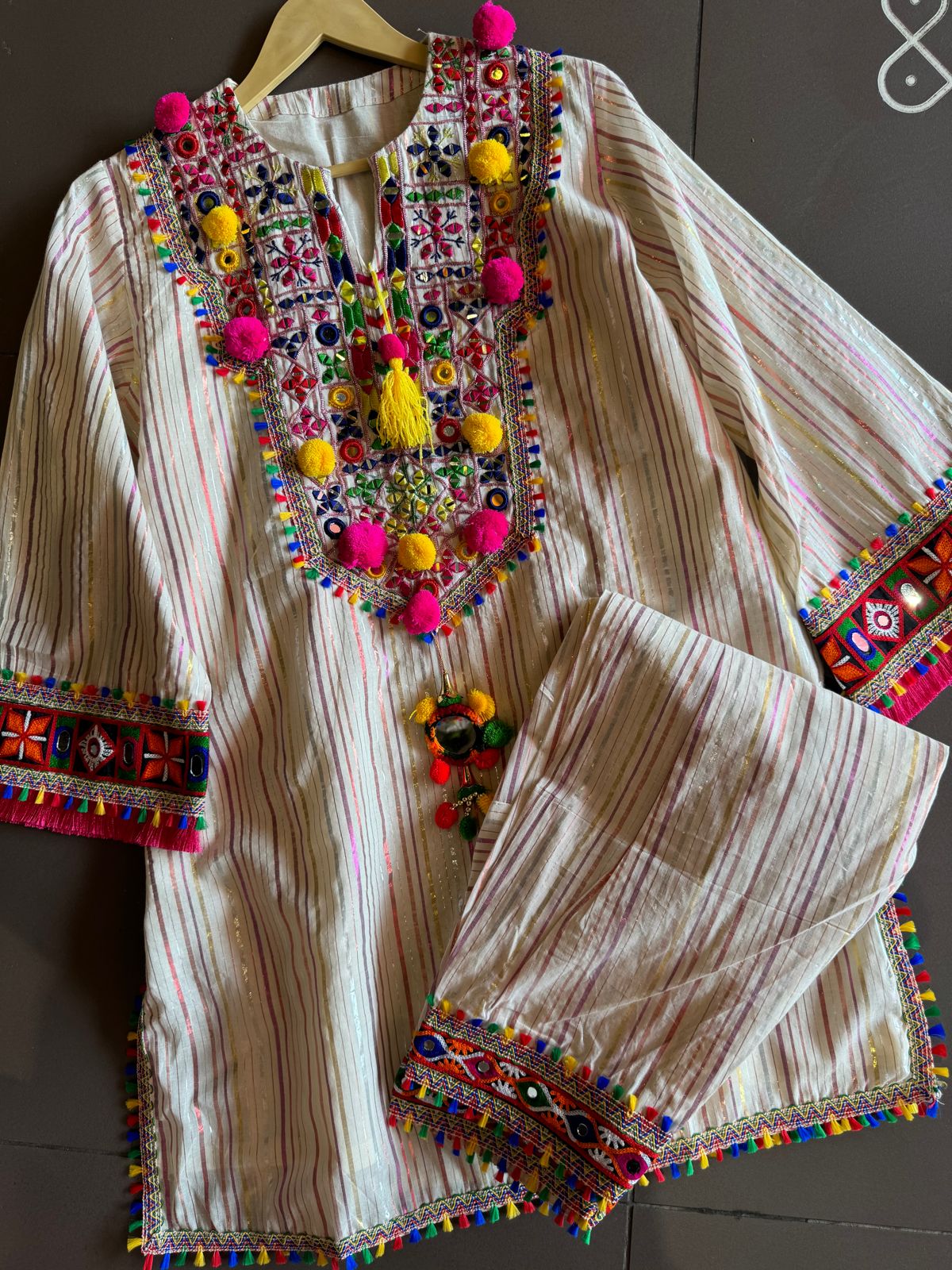 Cotton Lurex Kurta with Beautiful Jodhpuri multi coloured