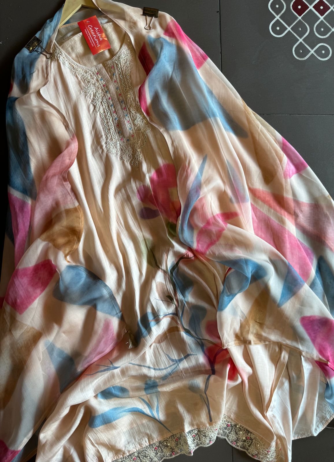 Soft digital printed organza Shirt with floral print (Unstitched) very flowy fabric