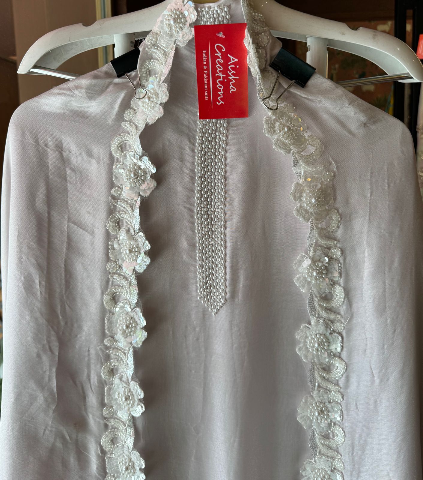 Pure shimmer tissue unstitched Pakistani hand embroidered Concepts.