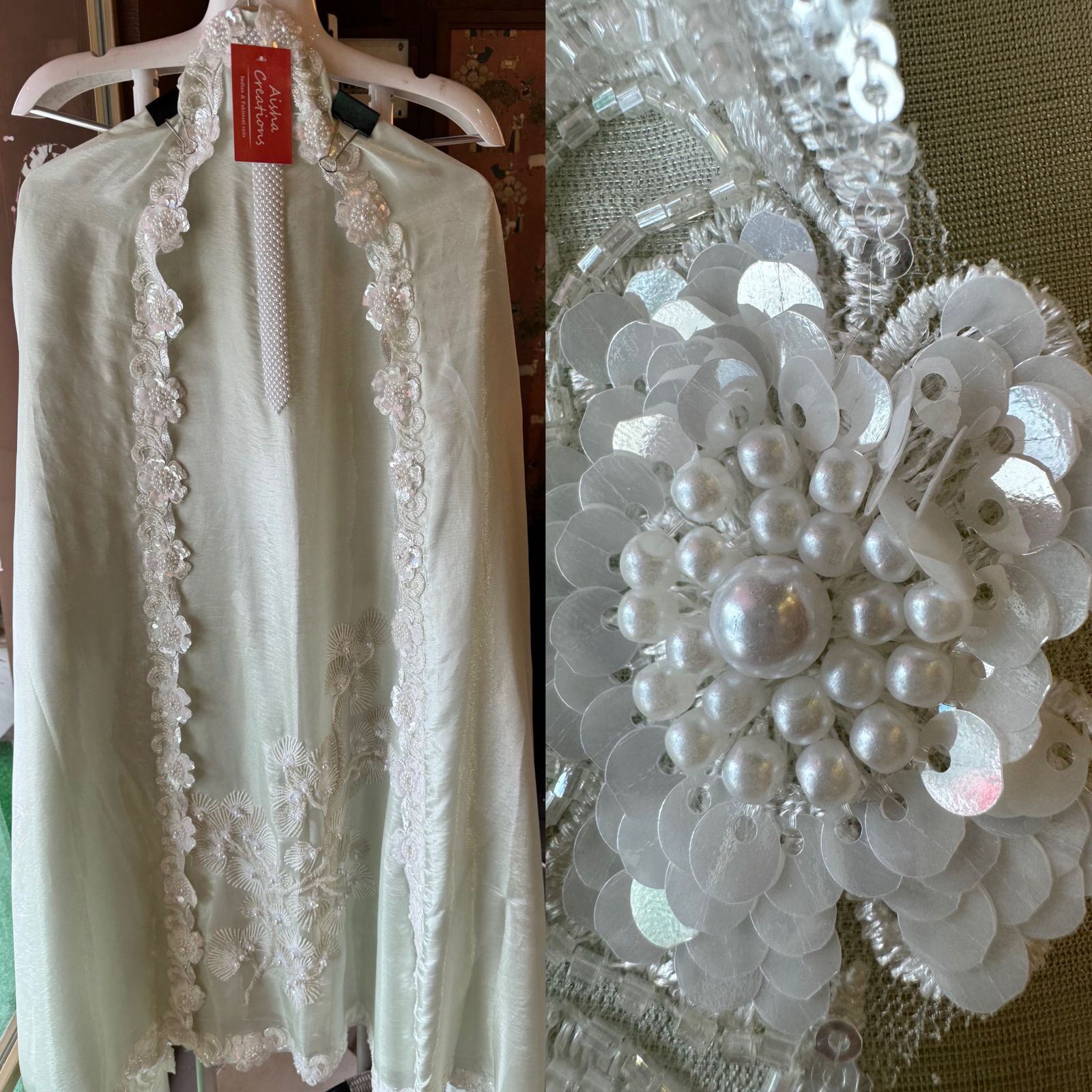 Pure shimmer tissue unstitched Pakistani hand embroidered Concepts