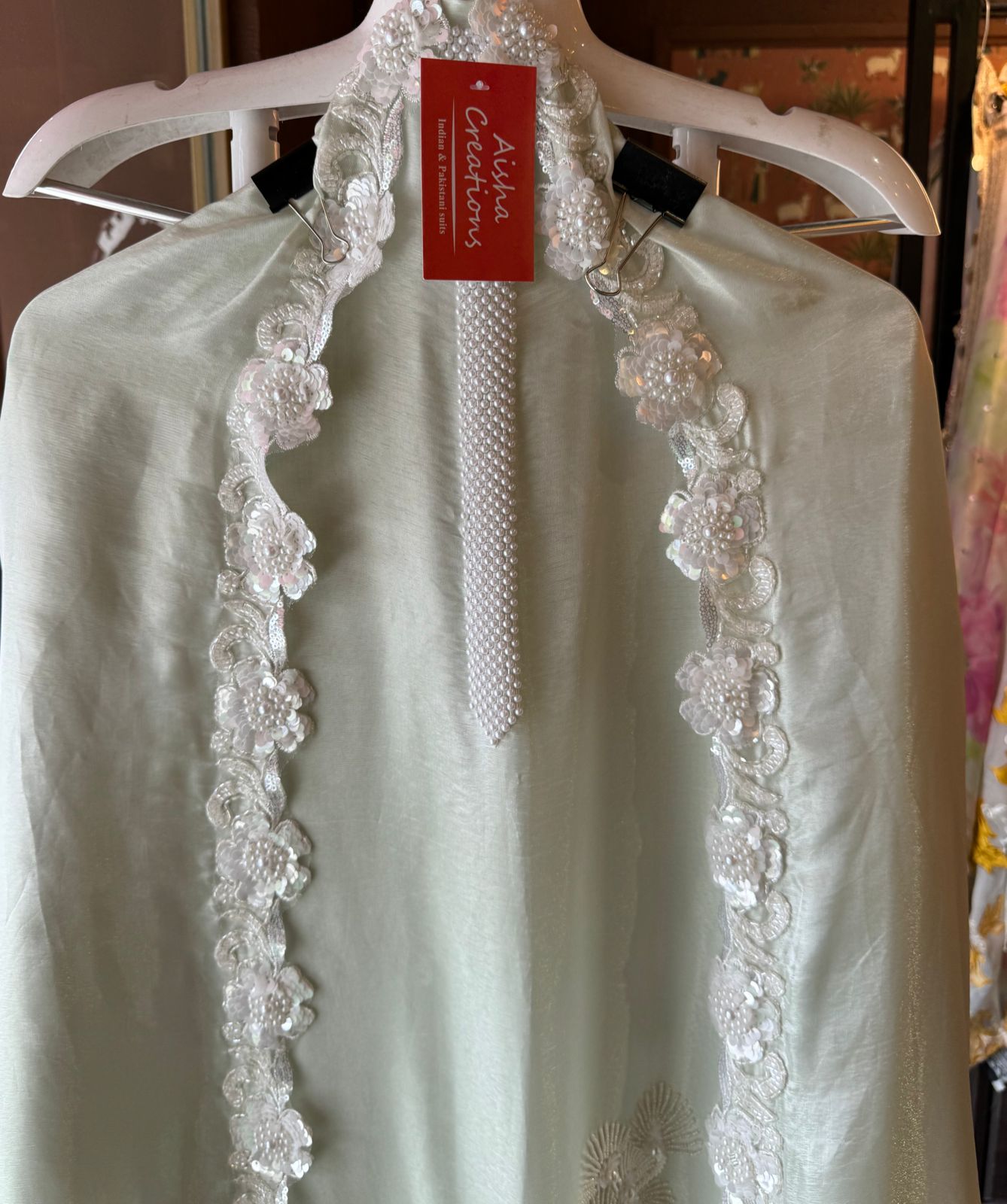 Pure shimmer tissue unstitched Pakistani hand embroidered Concepts