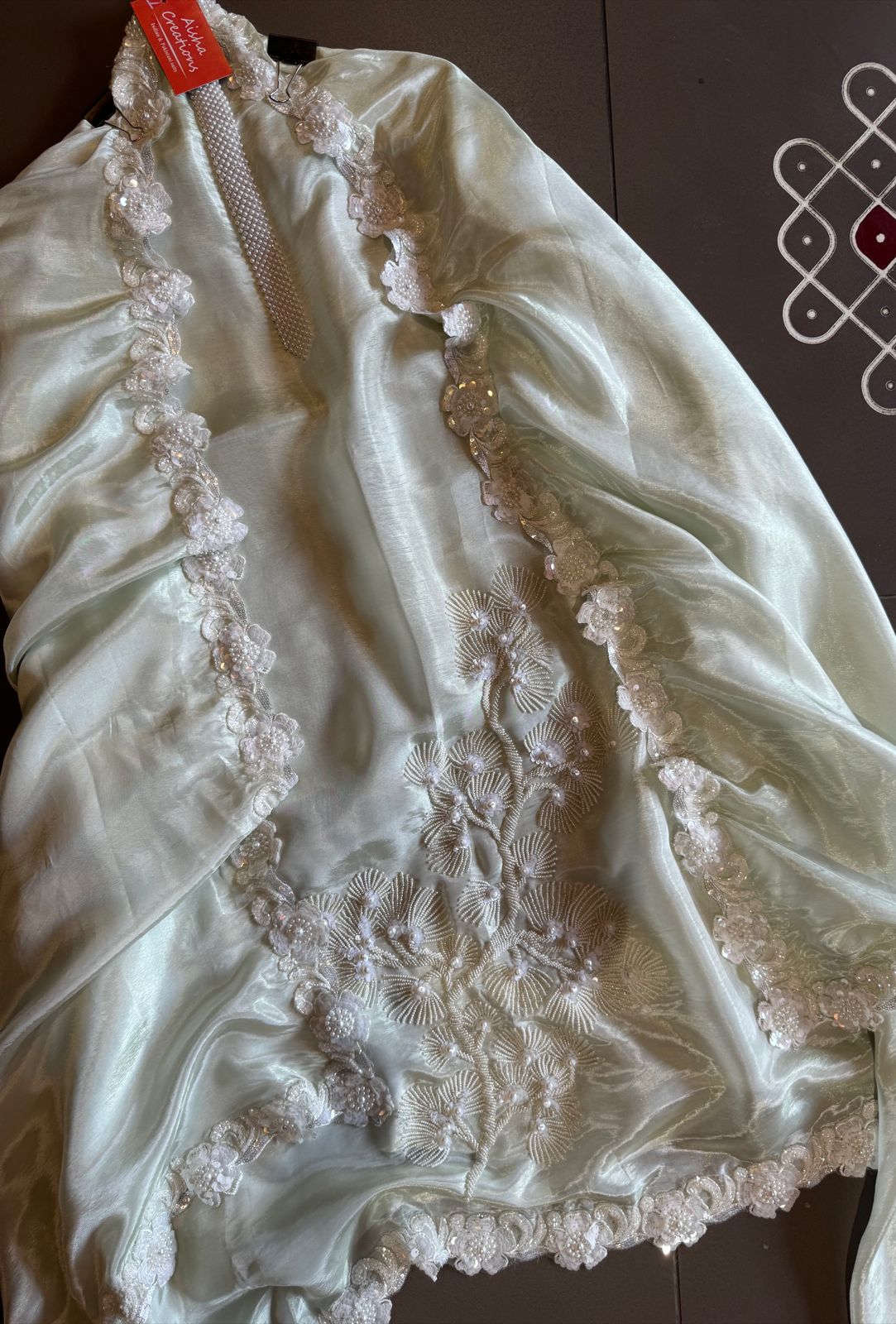 Pure shimmer tissue unstitched Pakistani hand embroidered Concepts