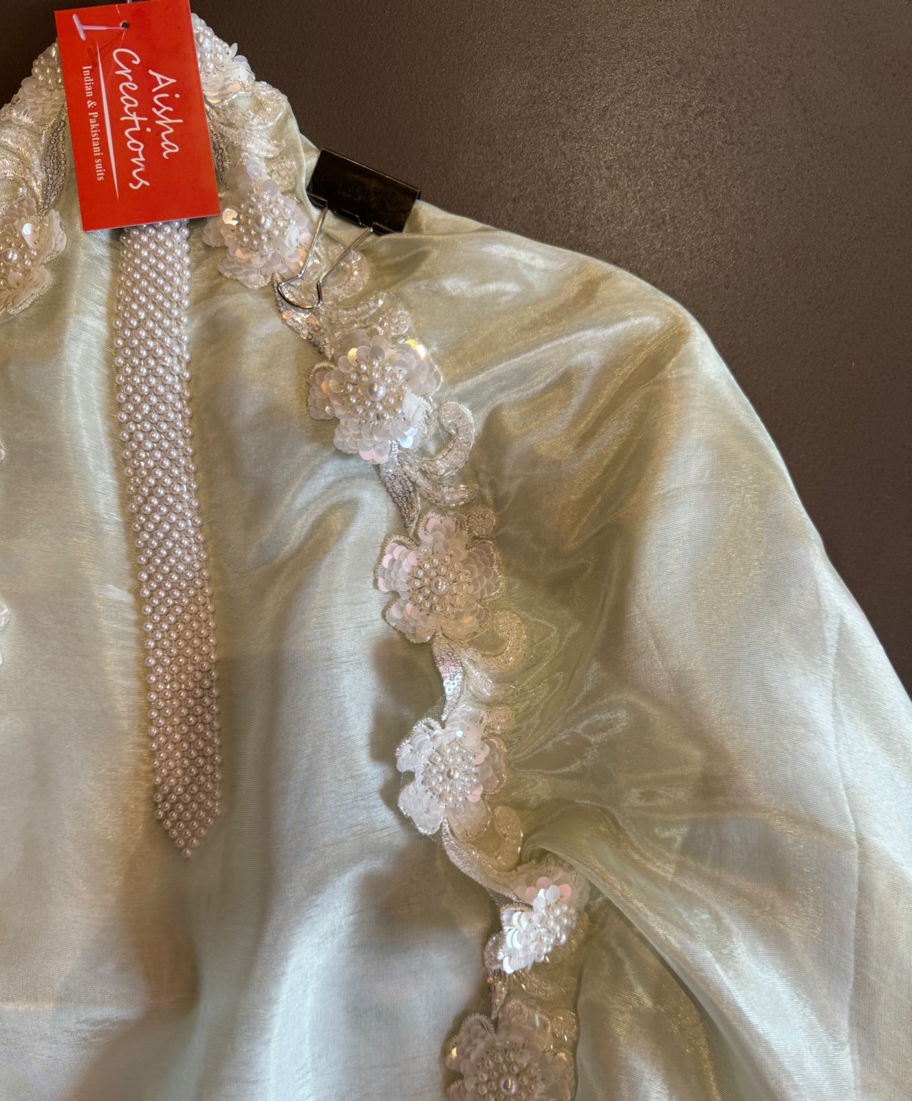 Pure shimmer tissue unstitched Pakistani hand embroidered Concepts