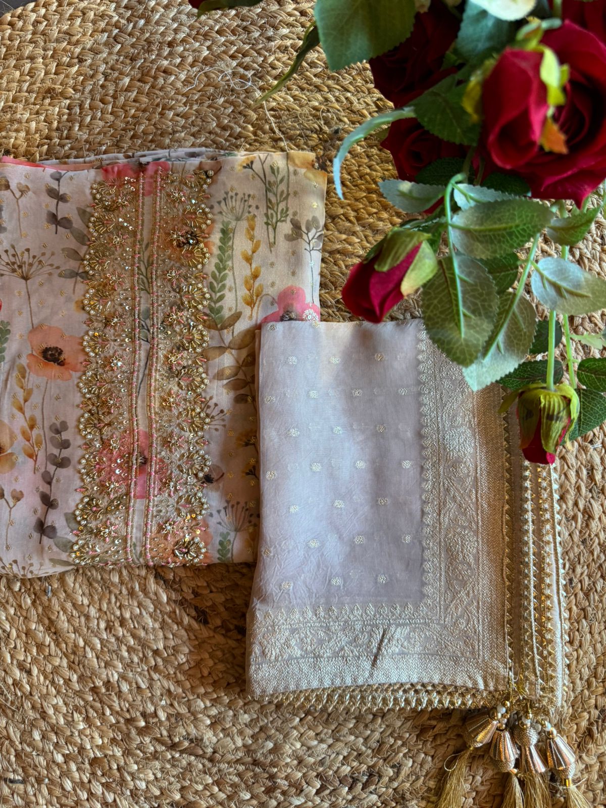 Organza Unstitched Suit pieces