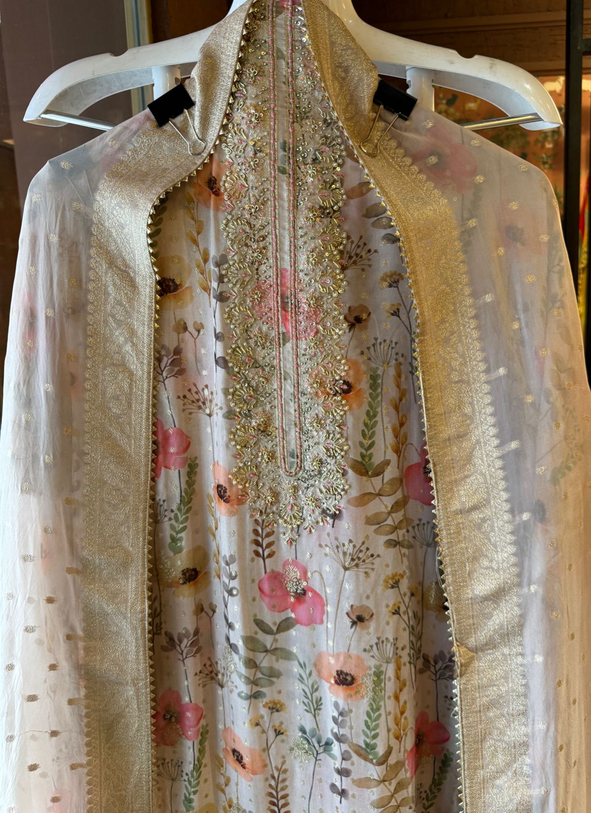 Organza Unstitched Suit pieces