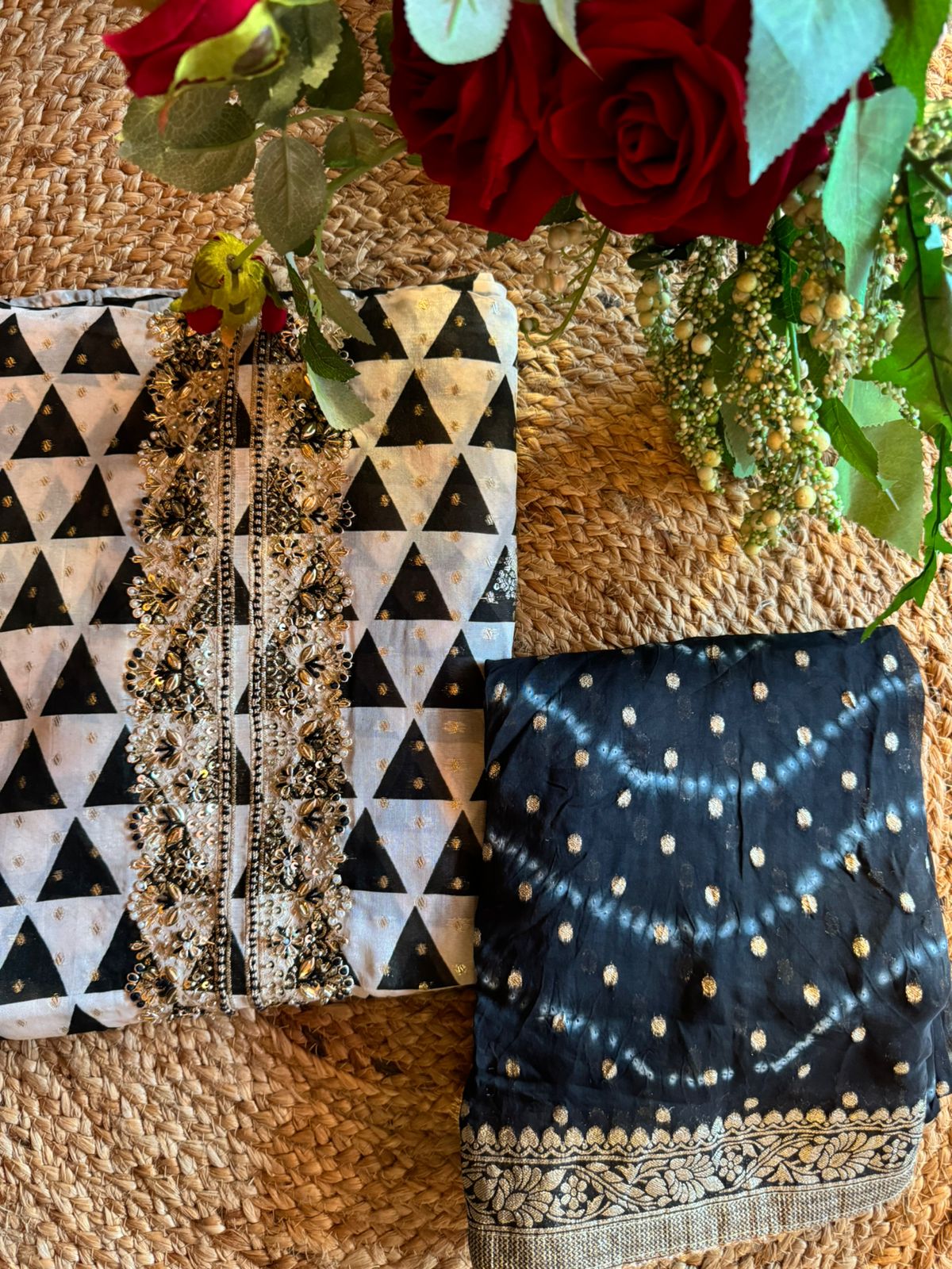 Organza Unstitched Suit pieces