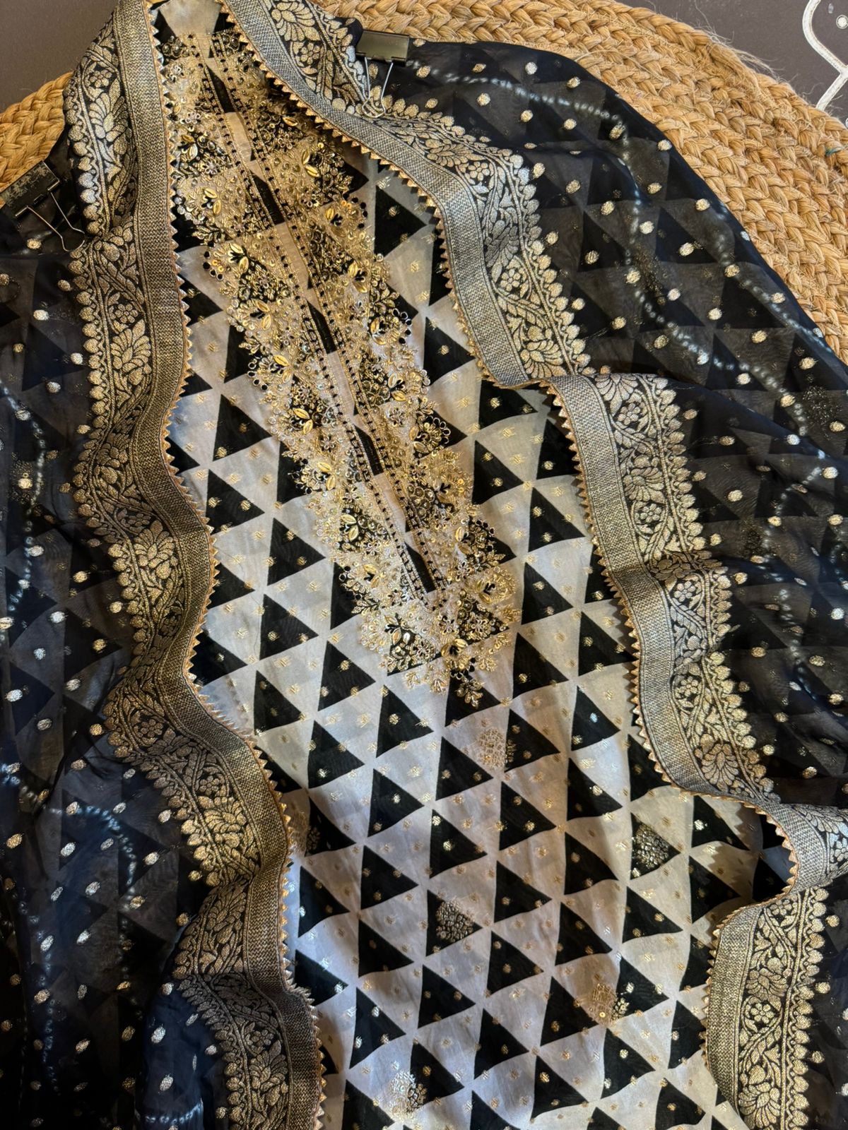 Organza Unstitched Suit pieces