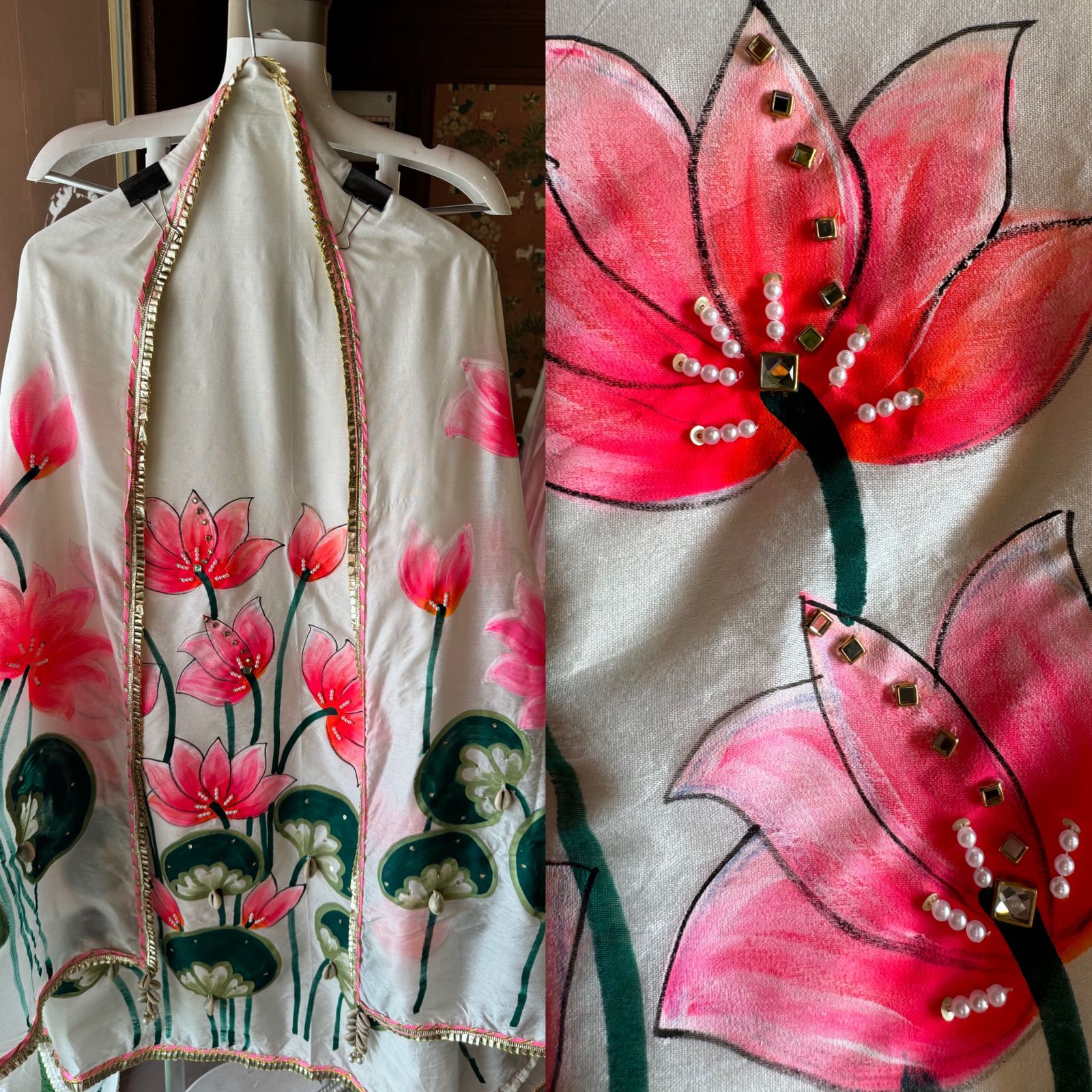 Pure chanderi Unstitched Shirt looks super classy & Rich