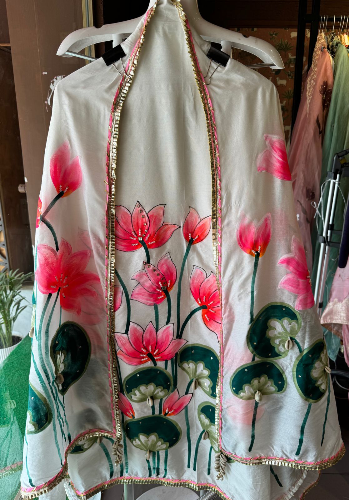 Pure chanderi Unstitched Shirt looks super classy & Rich