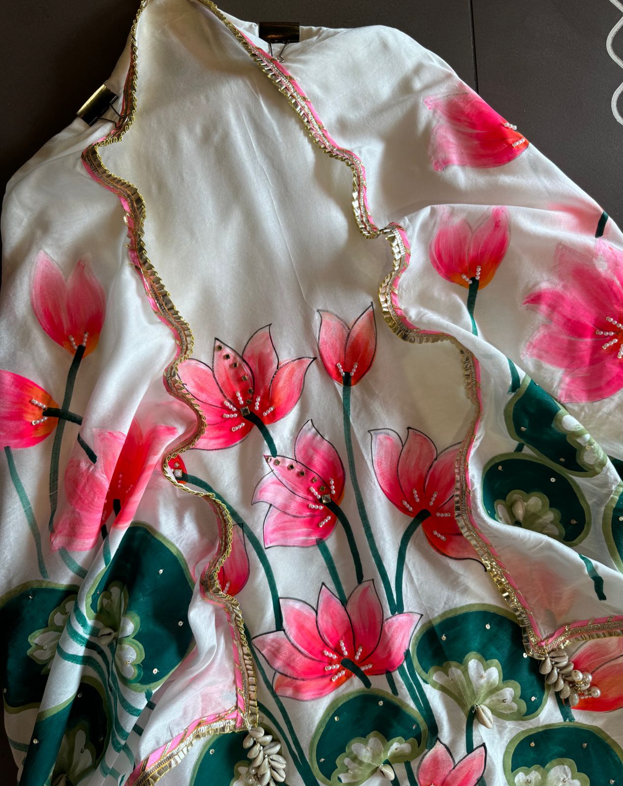 Pure chanderi Unstitched Shirt looks super classy & Rich