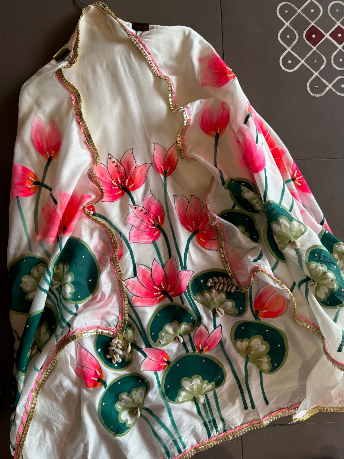 Pure chanderi Unstitched Shirt looks super classy & Rich